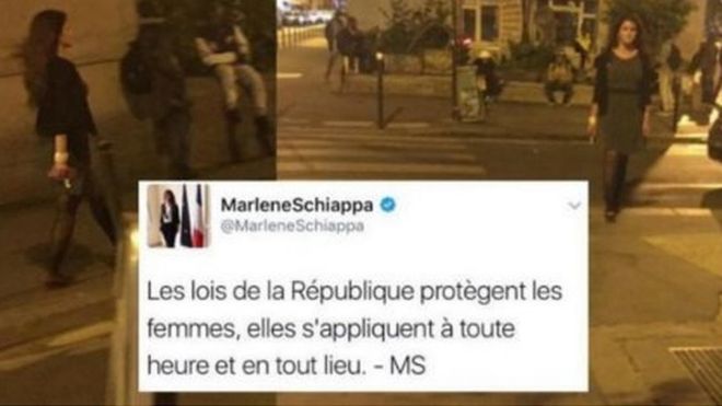 Marlène Schiappa's images posted on Twitter were hastily taken down