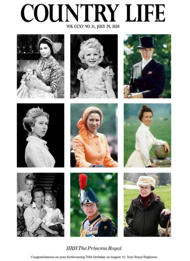 Country Life с фотографиями принцессы Анны за разные годы