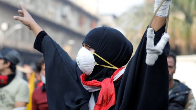 female protester Baghdad