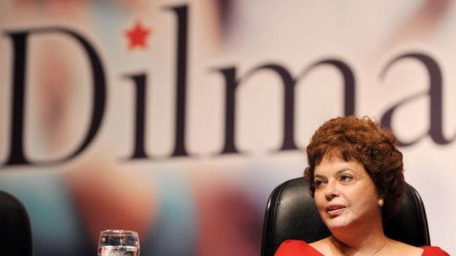 Начальник штаба Бразилии Дилма Руссефф замечена на съезде Рабочей партии в Бразилиа 20 февраля 2010 года.