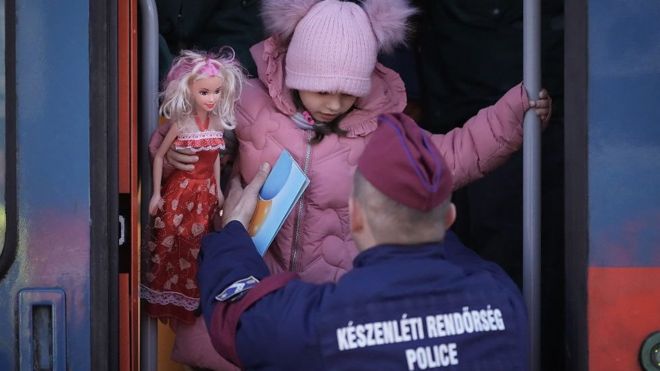 Hungarian policeman and Ukrainian girl