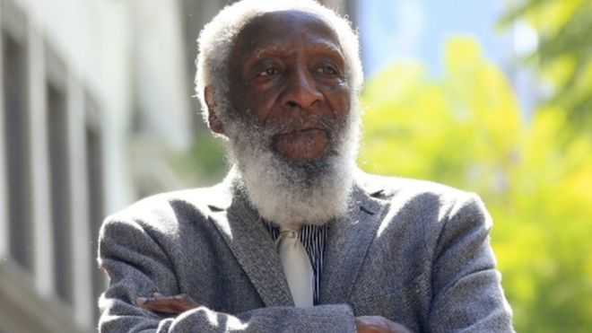 US comedian and civil rights activist Dick Gregory