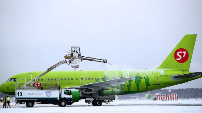 Обработка самолета в аэропорту Домодедово