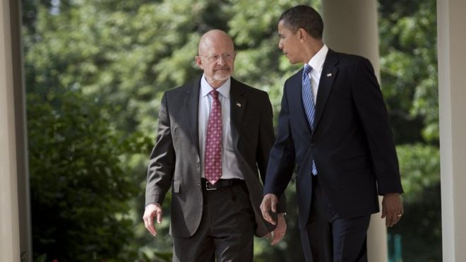 President Obama with Mr Clapper