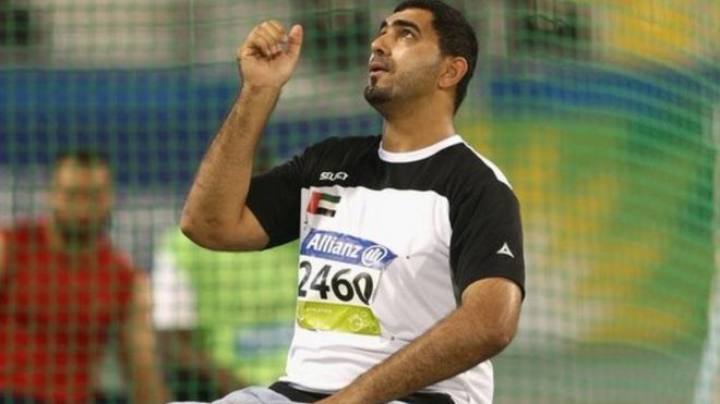 مصرع البارالمبي الإماراتي عبد الله حيايي بعد سقوط قفص حديدي على رأسه