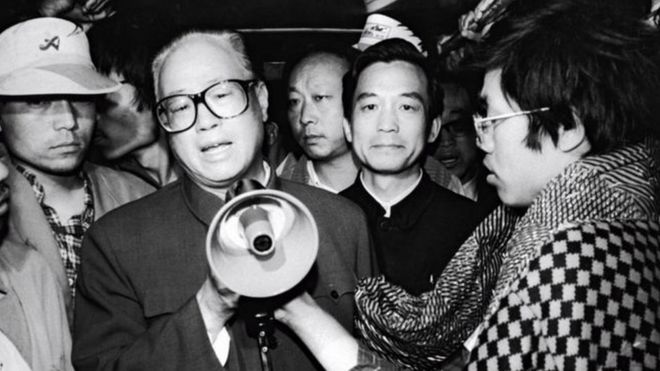Ông Triệu Tử Dương nói với sinh viên tại Bắc Kinh tháng 5/1989