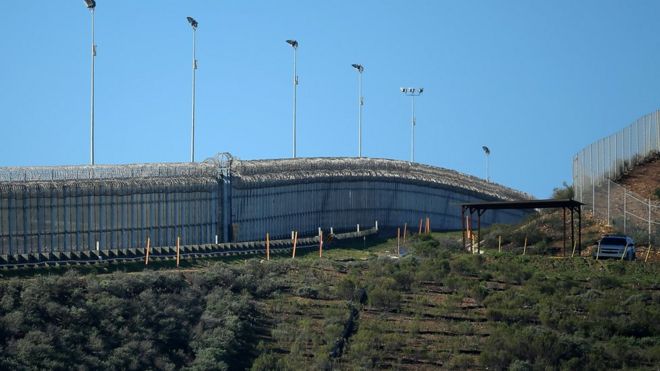 Стена на границе США и Мексики