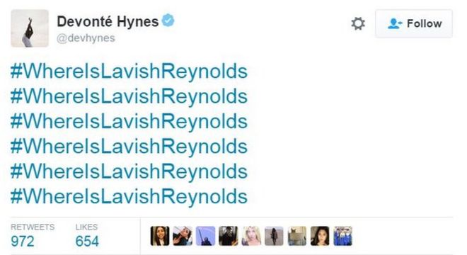 Девонте Хайнс повторяет твит #WhereIsLavishReynolds