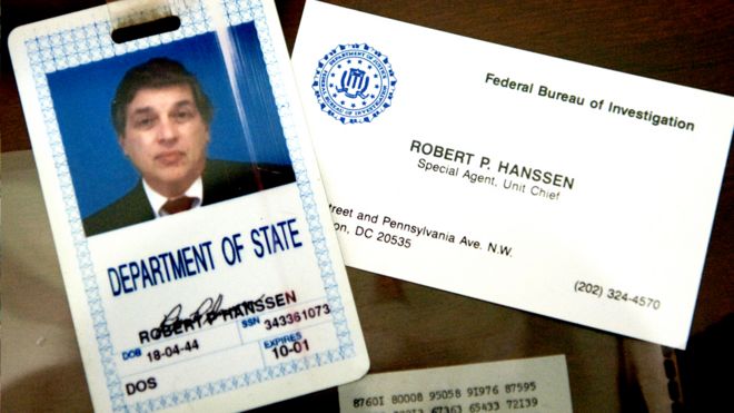 Hanssen's identification and business card
