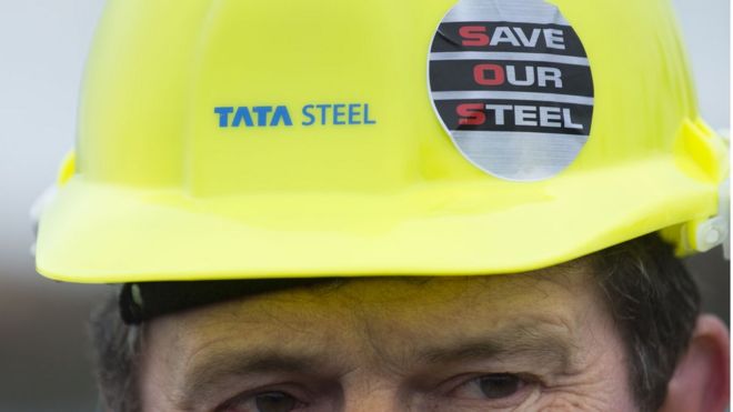 Каска Tata Steel с наклейкой Save Our Steel