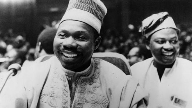 13 июля 1977 года. Глава нигерийского государства генерал-лейтенант Олусегун Обасанджо на саммите глав африканских государств в Либревиле в Габоне