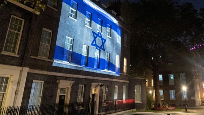 Флаг Израиля на резиденции премьера