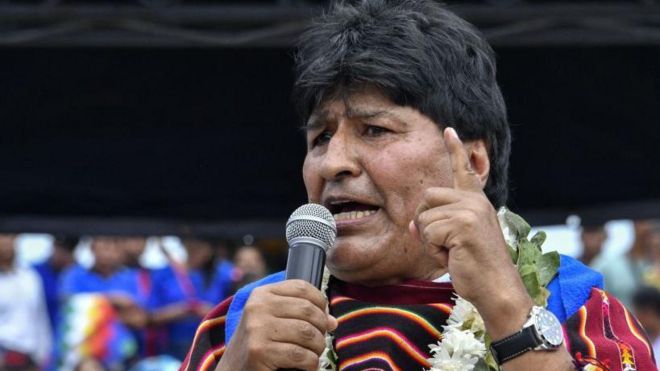 Evo Morales en un acto. 
