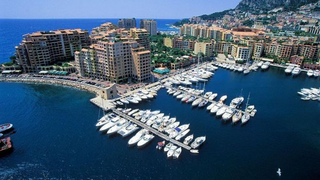 El puerto de Monte Carlo, la capital de Mónaco.