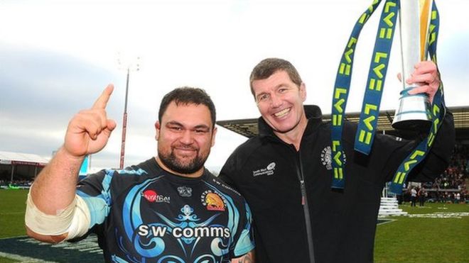 Dean Mumm and Kai Horstmann of Exeter Chiefs celebrate at the final News  Photo - Getty Images