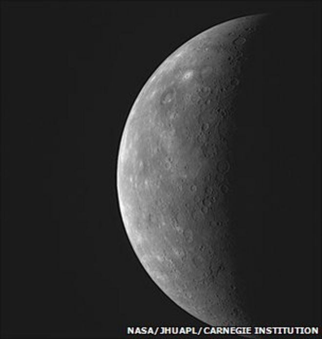 Изображение Меркурия, полученное космическим кораблем Nasa Messenger (Изображение: Лаборатория прикладной физики NASA / JHU / Институт Карнеги)