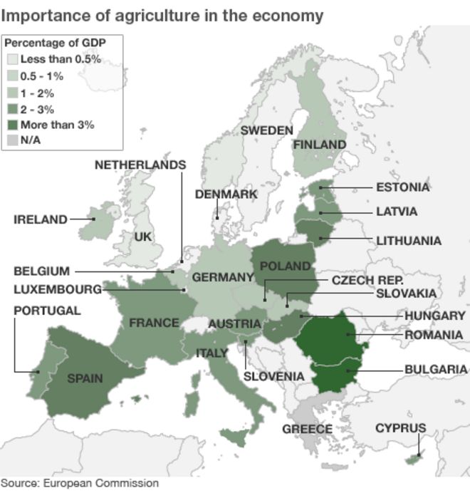 Сельское хозяйство в экономиках стран-членов ЕС - графика