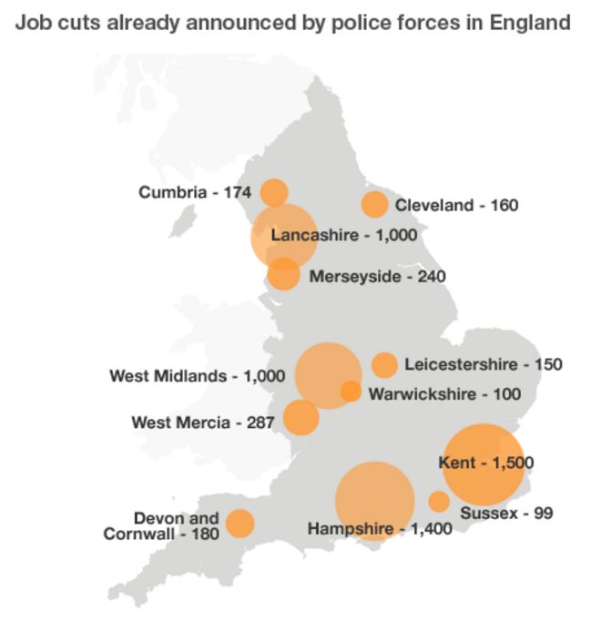 Сокращение рабочих мест уже объявлено полицией в Англии