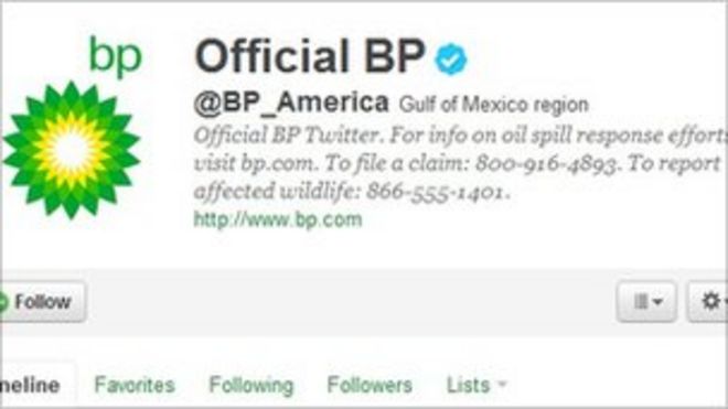 официальный твиттер BP
