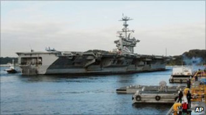 Авианосец USS George Washington отправляется на совместные военные учения с Южной Кореей 24 ноября 2010 года