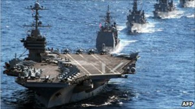 Американский авианосец USS George Washington, в Японском море, 10 декабря 2010 года