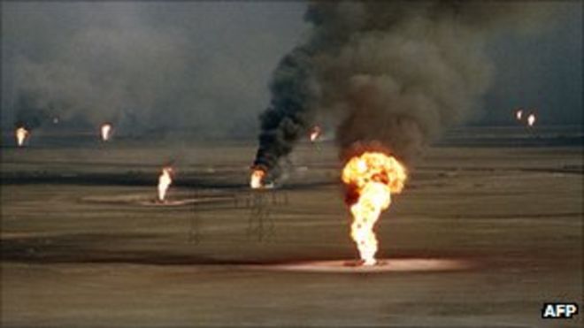 Горящие нефтяные скважины в Кувейте, 1991