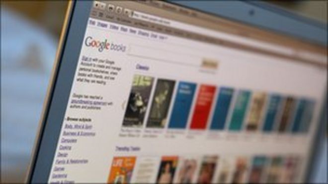 Экран компьютера с электронными книгами Google
