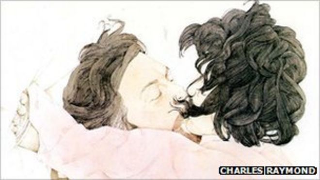 Изображение Чарльза Рэймонда из «Радости секса», показывающее пару поцелуев