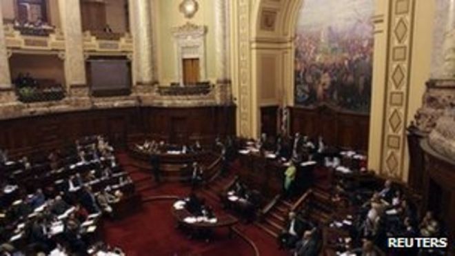 Палата депутатов Уругвая во время дебатов 27 октября