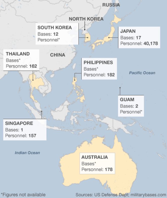Тайвань американские базы. Базы США В Тихоокеанском регионе.