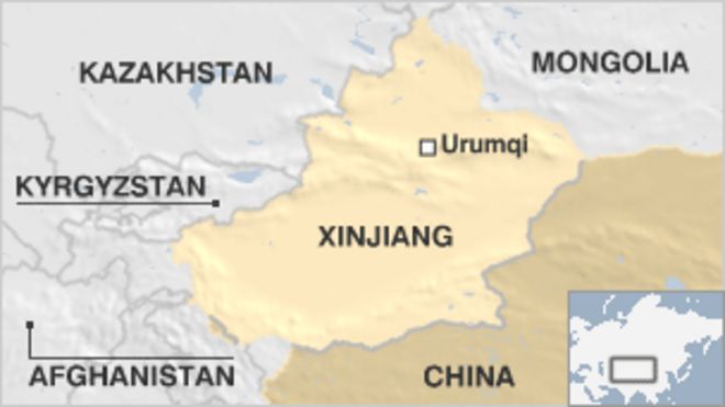 Карта территории Синьцзяна