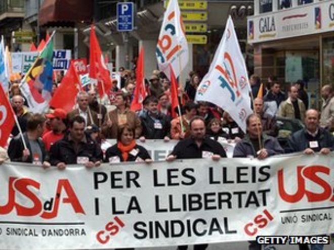 Протестующие в Андорре