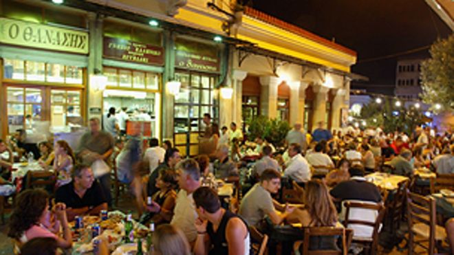 Афины тротуар рестораны