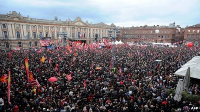 Melenchon ралли в Тулузе (5 апреля)