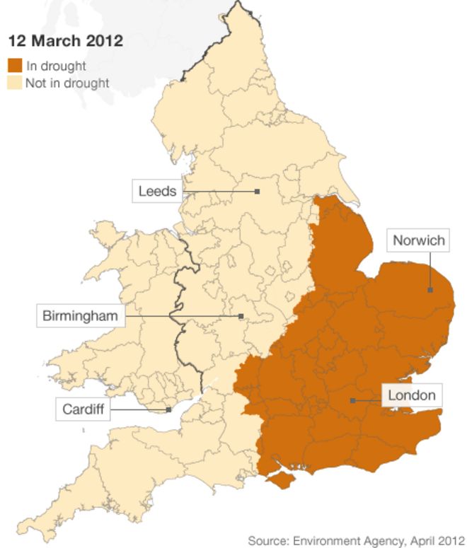 Засуха в Англии и Уэльсе Март 2012 г.