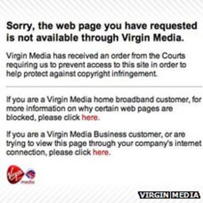 Скриншот Virgin Media