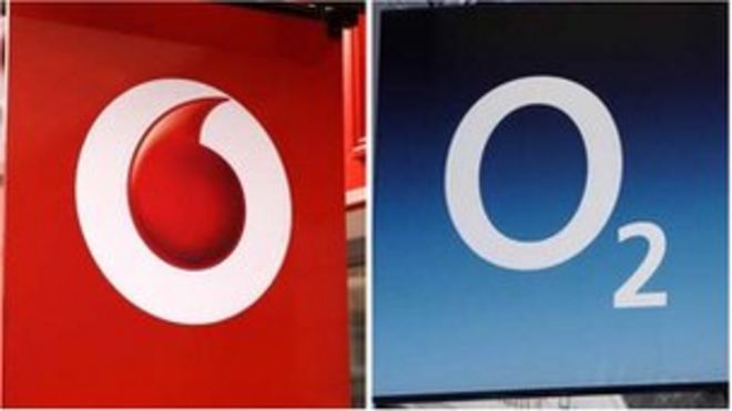 Vodafone и O2 логотипы