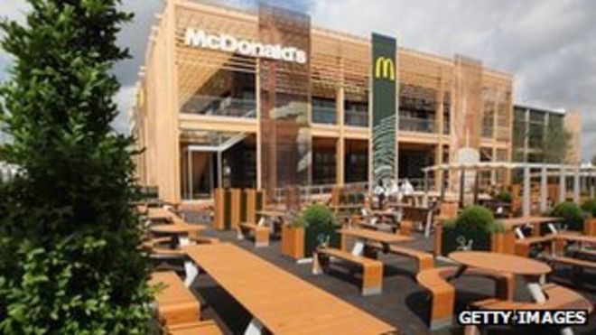 Ресторан McDonald's в Олимпийском парке в Стратфорде