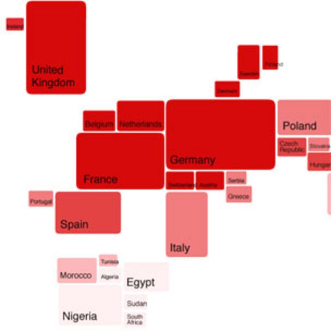Интернет-карта мира пользователей