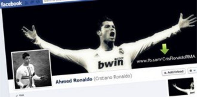 Скриншот страницы Ахмеда Роналду в Facebook