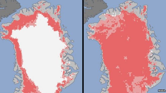 Графическое изображение ледяного покрова НАСА Гренландия