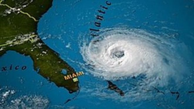 Карта урагана Эндрю