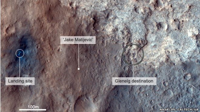 Карта кратера Гейла
