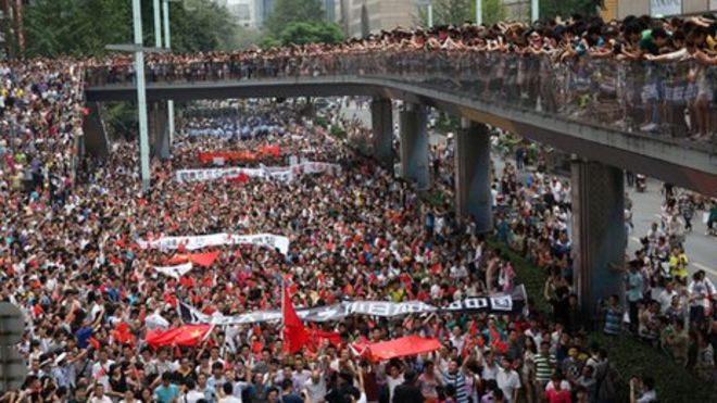 Китай протестует в провинции Сычуань против разногласий между Диаою и Сенкаку