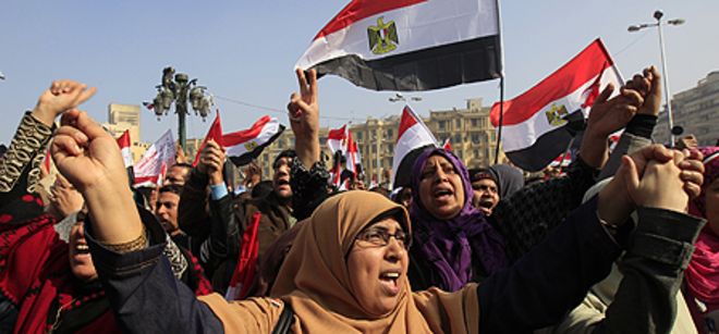 Акция протеста на площади Тахрир в Каире в начале 2012 года