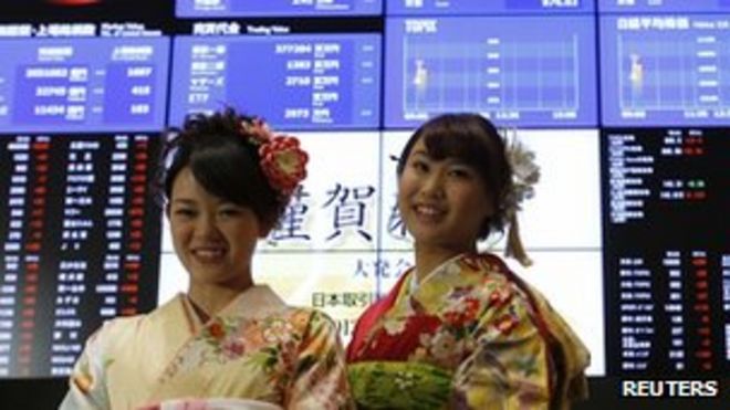 Новогодняя церемония открытия на Токийской фондовой бирже