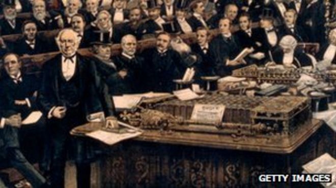 Уильям Гладстон произносит свою последнюю речь в парламенте в 1894 году