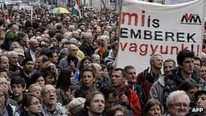 Протест против Фидеса в Будапеште, 9 марта 13