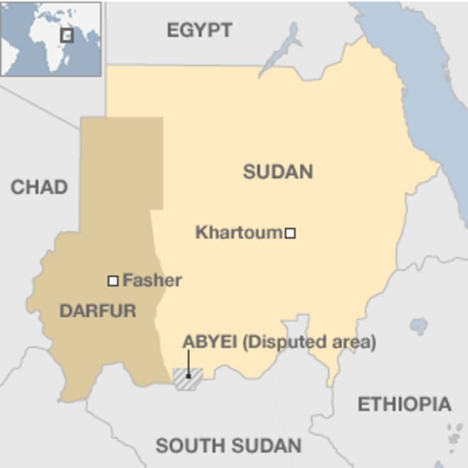 BBC Карта Судана и Южного Судана