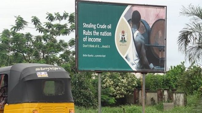 Афиша против кражи нефти в Нигерии